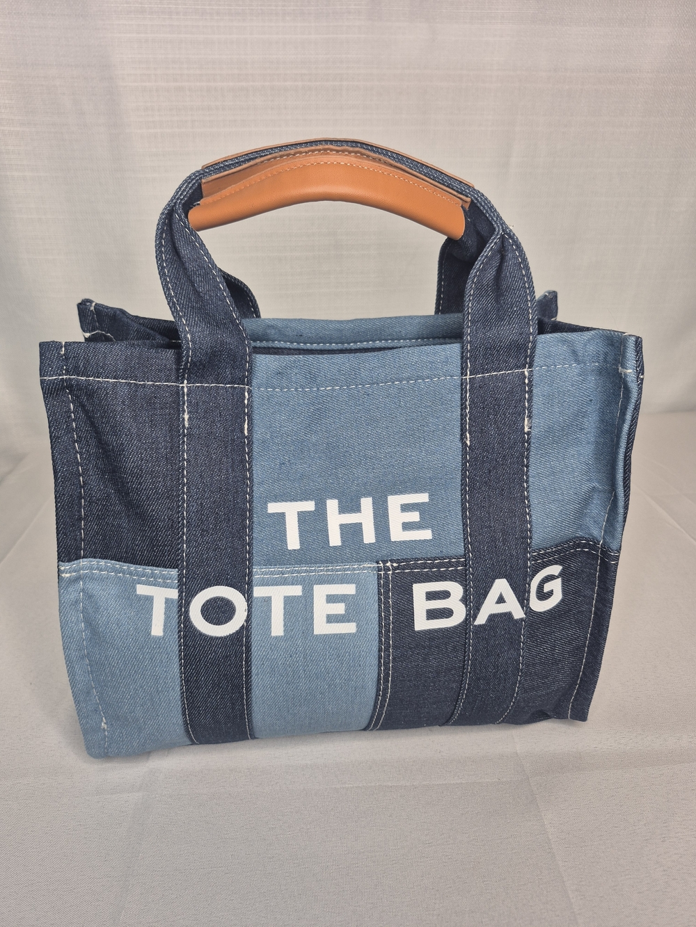 Fashion Patchwork Denim Tote Bag NWOT - Picture 8 of 12